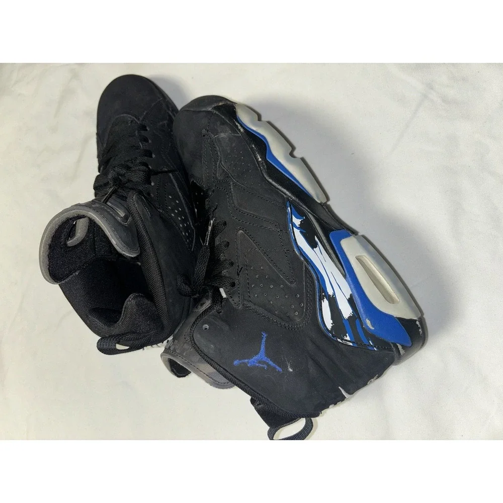 Nike Men's Jordan‎ MVP Sneakers Suede Black Blue White Size 6Y